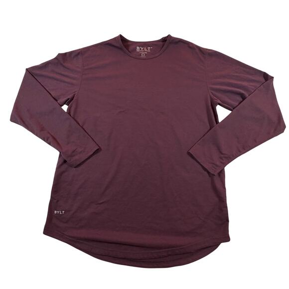 Bylt Premium Basics Signature Long Sleeve Tapered Fit Stretch Maroon Men’s Sz L - Picture 1 of 4